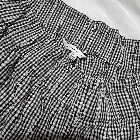 NWT The Nines by HATCH Black & White Gingham Paperbag Maternity Shorts, Size XXL - Picture 6 of 6